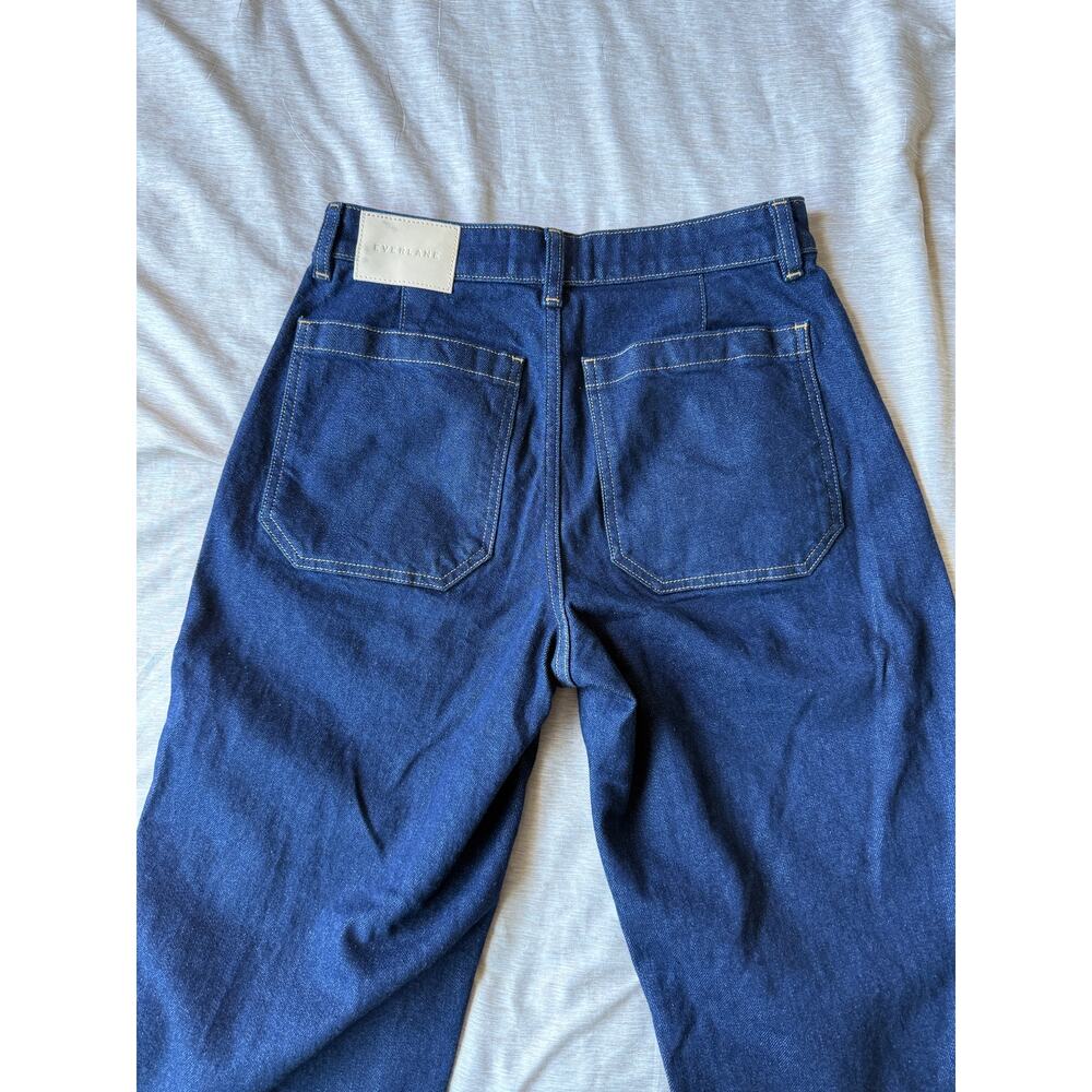 everlane the utility barrel jean women size 26 regular length dark blue denim - Picture 5 of 8